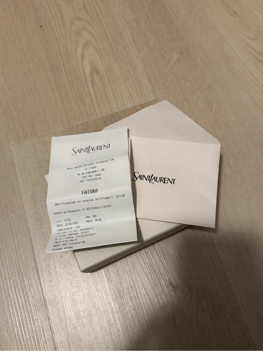Saint Laurent Black Card Case with YSL Logo